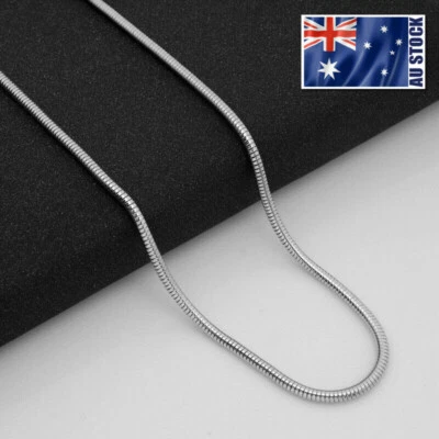 Wholesale Price Stainless Steel Silver Round Snake Chain Necklace Men's Women's - Image 1 of 4