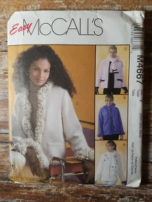 Mccall's Pattern 4667 Misses Unlined Jackets Scarves Fleece Sizes  Xsm, Sml,Med - Image 1 of 2