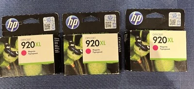 Joblot of HP 920 XL Magenta  Officejet Ink X3 - Expiry Date Feb 2021 - Image 1 of 4