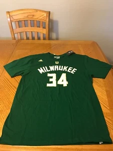 Addidas Giannis Antetokounmpo 34 Shirt Green Jersey Milwaukee Bucks Large - Picture 1 of 5