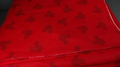 Mickey Mouse Fabric Disney 6 Yards x 42"W Red with Silhouette/Shadow Mickey Head - Image 1 of 4