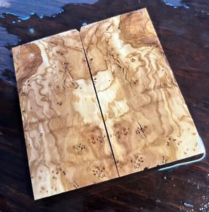LACE BURL INSANE! GRAIN Olive Wood Bookmatched Knife Scales Handle Grips Dry 711 - Imagen 1 de 4