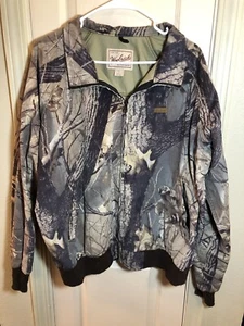 Woolrich Mens Large Camo Hunting Full Zip Jacket With Saddle Cloth - Picture 1 of 3