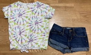 Girl's Old Navy & Justice Outfit Size 10 - Purple Heathered Top w/Jegging Jeans - Picture 1 of 7