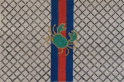 Needlepoint Handpainted Suzie Vallerie Crab Clutch 6x9 - Image 1 of 4