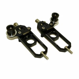 Black Rear Chain Adjuster Tensioner Swingarm Spools For KAWASAKI ZX10R 2011-2015 - Picture 1 of 8