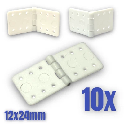 10 Stück Nylon Scharnier 12mmx24mm RC Flugzeug Airplane Aileron Querruder Ruder - Bild 1 von 4
