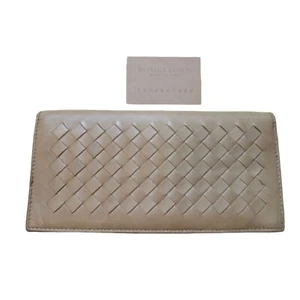 BOTTEGA Cartera Hombre Larga Sin Monedero Beige [Usado] 100% Auténtico - Imagen 1 de 10