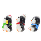  3 Pcs Penguin Figure Model Toys Cake Topper Micro Landscape Christmas