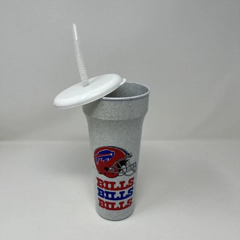 Vintage Buffalo Bills Plastic Water Bottle Sippy Sports Football NFL Cover