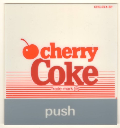 Cherry Coke Vending Machine Insert, Lines Logo, Push Btn style, 3 1/2 ...
