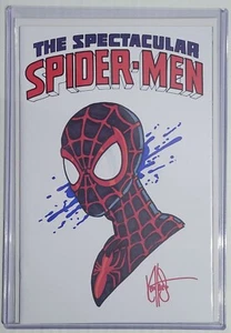 THE SPECTACULAR SPIDER-MEN #1 CVR C SGN REMARKED KEN HAESER W/COA - Picture 1 of 1
