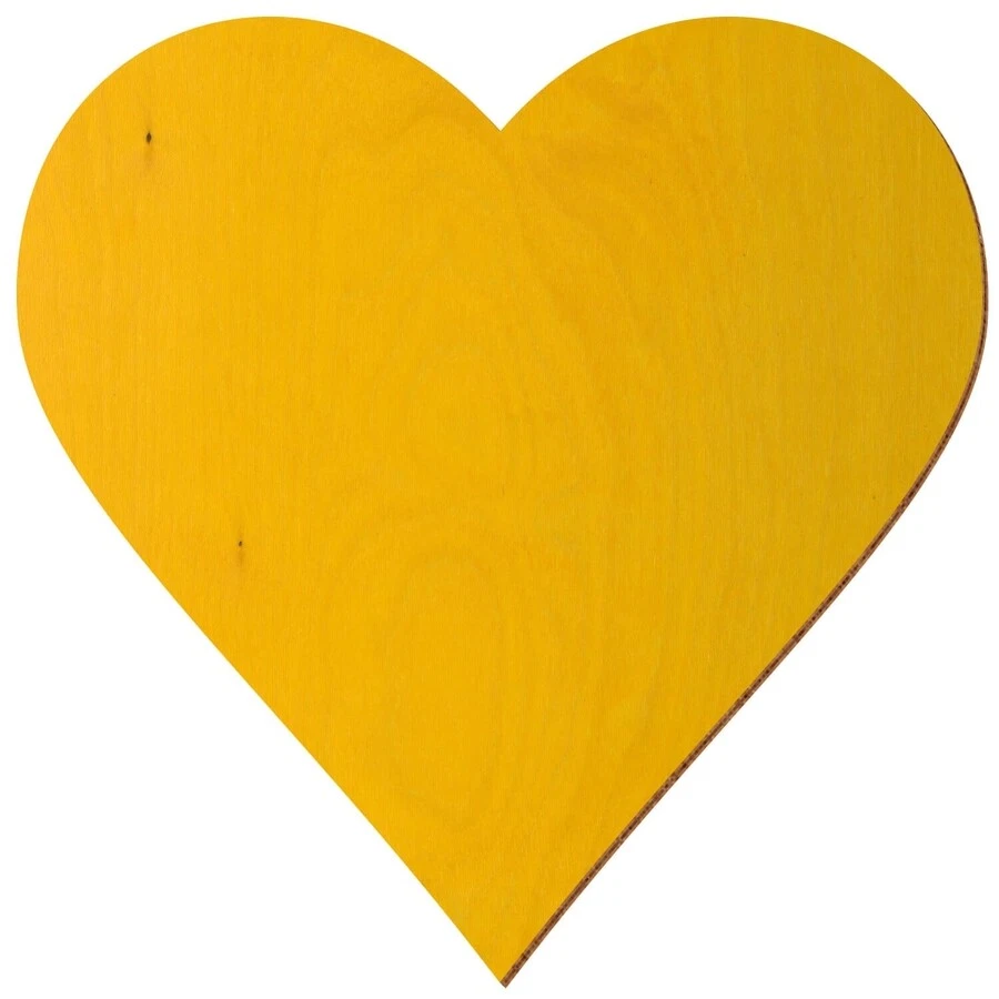 Holz Herz Gelb beidseitig lackiert Deko Basteln 3-50cm - Bild 1 von 1