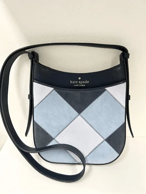 Blazer Bandolera Kate Spade North South Gamuza Retazos Cuero Leila Azul Foto 1 de 4