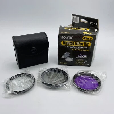 Bower 49mm Camera Digital Filter Kit, UV PL FLD Filters #DFK49C3 NEW OPENED BOX - Image 1 of 4