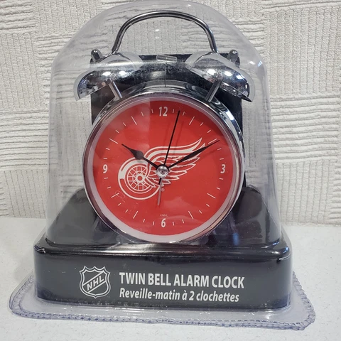NHL Detroit Red Wings Classic Twin Bell Alarm Clock Retro Hockey New Cover