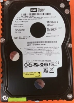 ⭐️⭐️⭐️⭐️⭐️ HDD Hard Drive SATA Desktop 3.5" WD1500ADFD-00NLR4 150GB DCM: HBCA2AB - Image 1 of 3