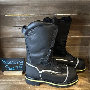 New Mens Red Wing 4495 Goretex Black Leather Work Safety Toe Boots Size 7.5 D - Picture 1 of 6