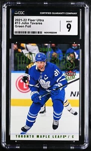 2021-22 Fleer Ultra John Tavares Green Foil /25 #13 CGC 9 - Picture 1 of 2