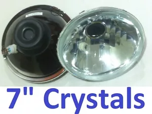 1pr 7" Crystal Headlights All Rounders Jeep Wrangler Sport CJ TJ JK CJ5 CJ7 CJ8 - Picture 1 of 9