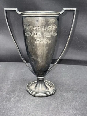 Vintage 1932 Senior Trophy Cup 2 Handle Equestrian Horse Show PASSAGASSY - Image 1 of 4