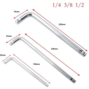 Double End Wrench Extension Socket Wrench L-Type Bent Bar Silver Color - Picture 1 of 12