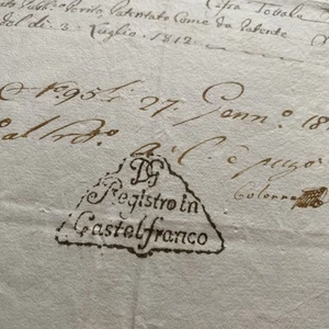 Regno D’Italia Doppio Timbro Castelfranco 1813 - Foto 1 di 3