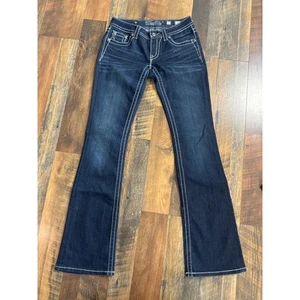 Pantalones de mezclilla Miss Me corte bota talla 27 adornados cruzados brillantes lentejuelas estrás - Imagen 1 de 4