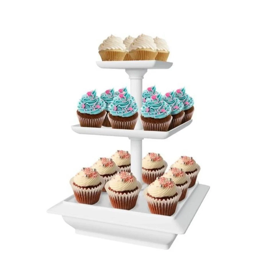 Chef Buddy 3 Tier Cupcake Dessert Stand Tray Foto 1 de 4