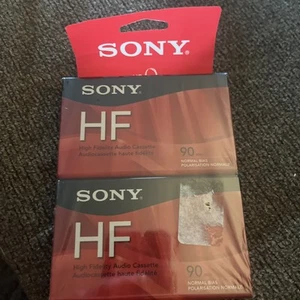 2 Pack Sony High Fidelity HF 90 Minute Audio Recording Blank Cassette Tapes NEW - Picture 1 of 5