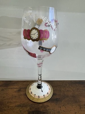 Copa de vino Lolita 5 en punto pintada a mano en algún lugar 15 oz Jimmy Buffet playa regalo Foto 1 de 4