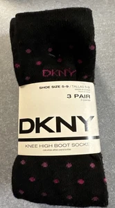 3 Paar neue DKNY Damen Socken Schuhgröße 5-9 kniehohe Hosen - Bild 1 von 9