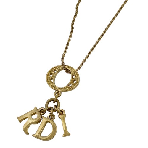 Collana Christian Dior Logo Collana CD Placcato Oro Donna