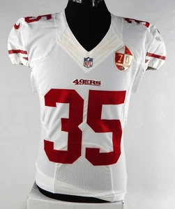 Camiseta deportiva blanca emitida por el juego Eric Reid #35 2016 de los San Francisco 49ers parche 70 40 439 - Imagen 1 de 9