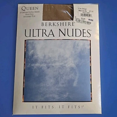 1 Pair Berkshire Queen Ultra Nudes Sheer Pantyhose Size 1X-2X City Beige New - Image 1 of 4