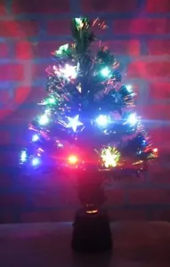 Christmas Tree w/ Bright Colorful Blinking Star Lights Tabletop USB 18" Tall New - Picture 1 of 2