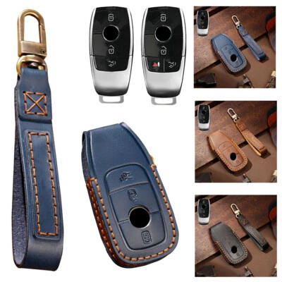 Funda de cuero con cubierta de llave remota para Mercedes-Benz CLA C300 E300 GLC GLK GLS S Foto 1 de 4