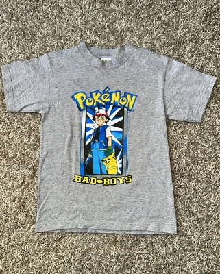 Camisa Pokémon Bad Boys Juvenil Pequeña Oficial Nintendo Años 90 1999 Vintage ¡RARA! Foto 1 de 4