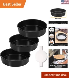 Professional Quality 8-Inch Nonstick Round Cake Pans - Set of 3 with Parchment - Picture 1 of 9