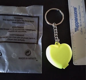 Tupperware Keychain Heart Locket Neon Yellow New - Picture 1 of 3