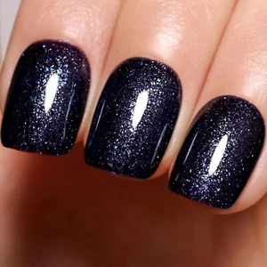 Black Blue Gel Nail Polish, 16Ml Deep Black Purple Glitter Sparkle Shiny Color U - Picture 1 of 7