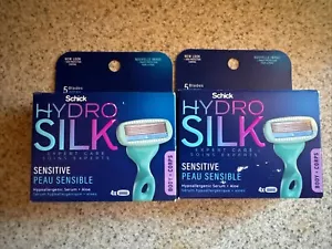 (2) Cartuchos de afeitar Schick Hydro Silk Sensitive Care para mujer 8 en total NUEVO - Imagen 1 de 3