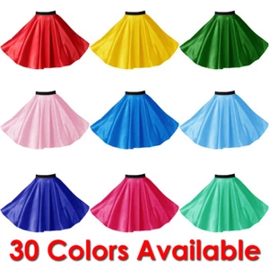 SATIN Rock n Roll Skirt UK Girls 1950s Costume Grease Fancy dress ROCKABILLY ALL - Picture 1 of 26