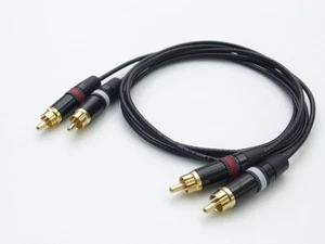 Par de enchufes RCA de cable SUHNER de 1,0 m - Imagen 1 de 3