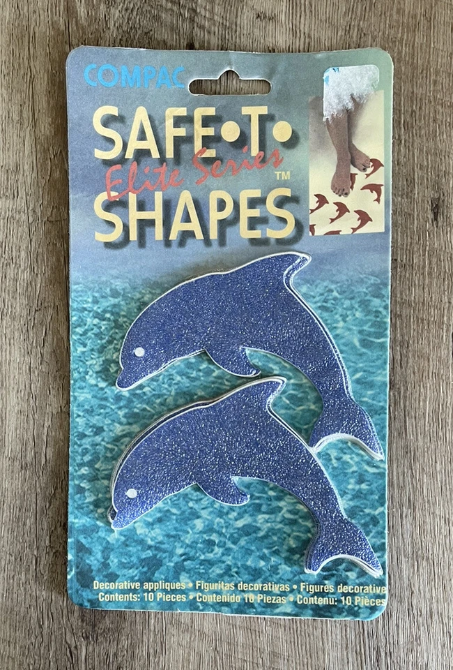 De colección 1999 Safe-T-Shapes, Blue Dolphins - Sellado 10 piezas Ducha antideslizante Nuevo de Lote Antiguo Foto 1 de 3
