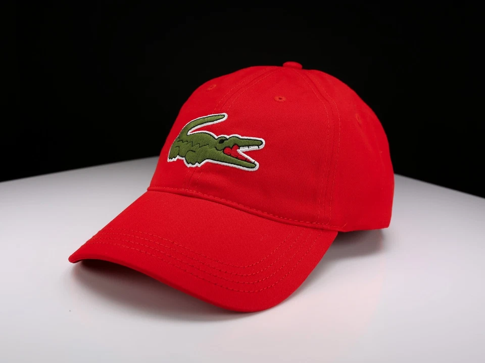 Lacoste Red Contrast Strap and Oversized Crocodile Strapback Cap