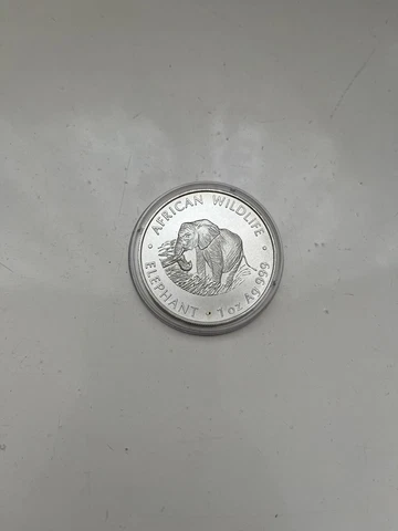 2000 ZAMBIA 5000 KWACHA 1 Ounce Silver Matte Elephant Africa Wildlife Rare Cover