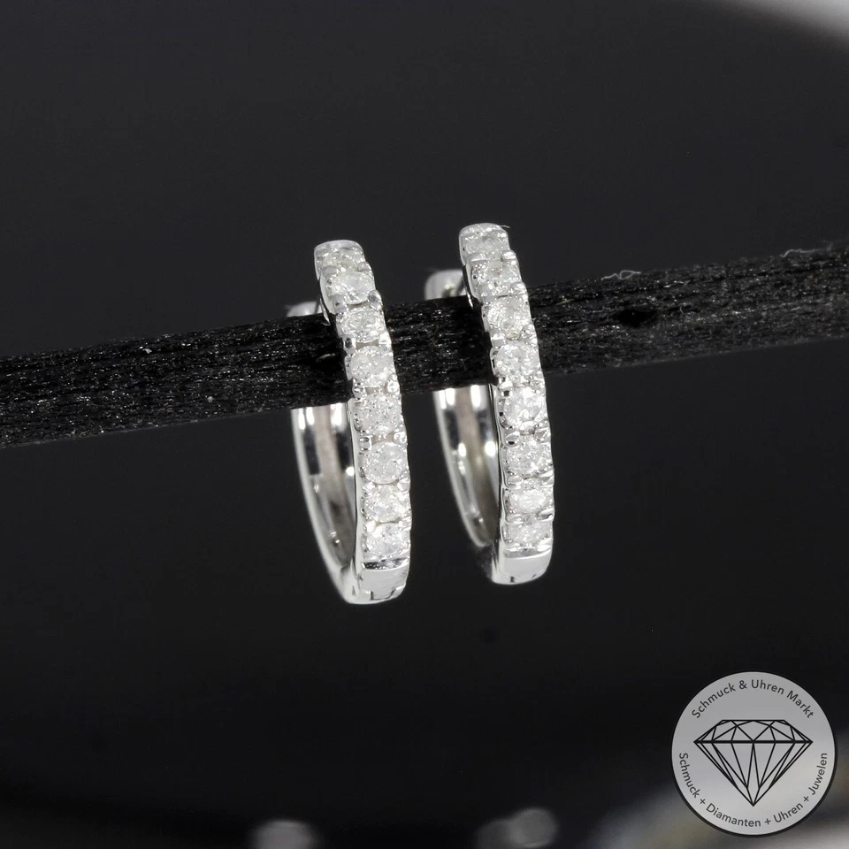 Wert 540 € Brillant Creolen (0,12 carat) in 900 Platin - Bild 1 von 4