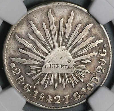 1842/32-Ga NGC F 12 Mexico 2 Reales Guadalajara Rare Coin POP 1/0 (24070801C) - Image 1 of 4