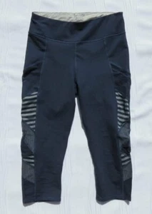 $ 88 SPLENDID sportliche Damen-Yoga-Strumpfhose marineblau meliert grau kurz geschnitten Capri US S - Bild 1 von 5